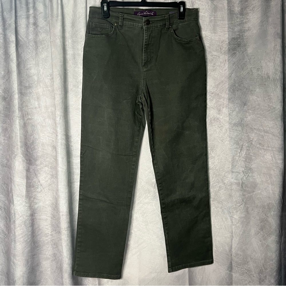 Gloria Vanderbilt Amanda Olive Green Jeans - 10S